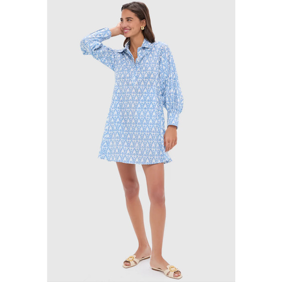 RO'S GARDEN Light Blue Taormina Chloe Short Dress Size S NWT Retail $195 - Picture 5 of 6